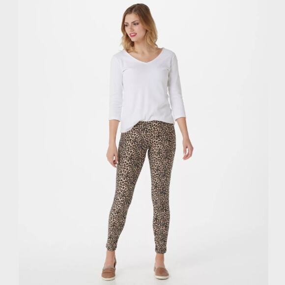 Muk Luks Women's 1X Brown Cheetah Print Dream Knit Stretch Legging Pull On Pants - Picture 1 of 5